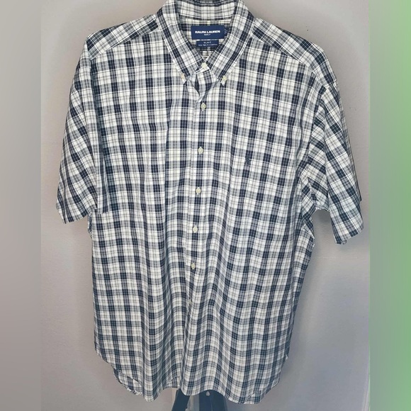Ralph Lauren Golf Blair Shirt Mens XL Gray Black Plaid Button Down Short Sleeve - Picture 1 of 4